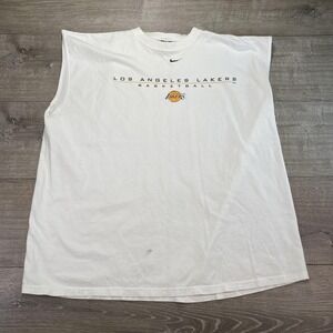 Los Angeles Lakers Shirt Mens 2XL NBA Basketball Sleeveless Cutoff Nike 90s VTG